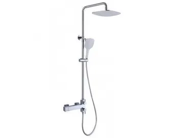 Chrome Thermostatic Mixer Shower Valve (for 10 Inch Overhead and 6 Inch Handheld Shower System)