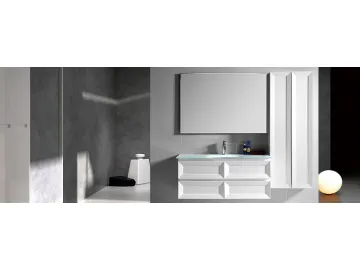 IL1554GS 3 Piece Bathroom Suite in White with Wall Cabinet, Wall Mirror