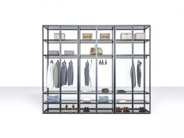 Freestanding Aluminum Frame Glass Cabinet