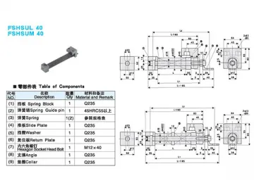 Return Spring Unit, FSHSUL40/FSHSUM40