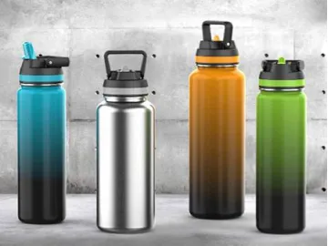 Stainless Steel Vacuum Insulated Sports Water Bottle Leak-Proof Double Wall Bottle with Straw