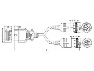 Cummins 6 &amp; 9-Pin Y Cable