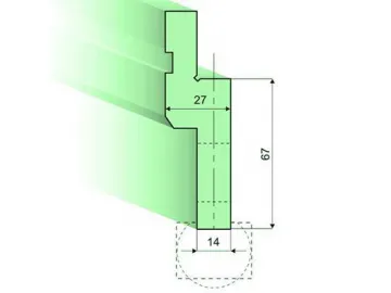 Holder for radius-tools and radius-tools R 7mm-50mm, Amada Press Brake Tooling