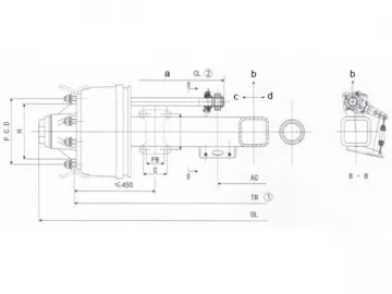 Inboard Mounted Drum Braked Trailer Axle