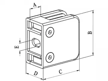 Square Stainless Steel Glass Clamp