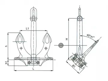 Hall Anchor (Conventional shackles ship anchor)