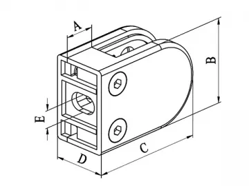 D Type Stainless Steel Glass Clamp