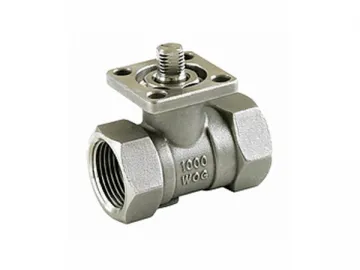 One Piece Threaded End Ball Valve With Mounting Pad