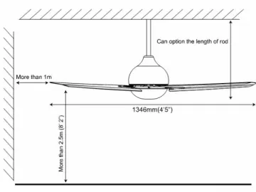 CT56501-LED 53 Inch 5 Plastic Blade Ceiling Fan