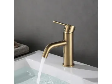 Single handle brushed gold basin faucet  SW-BFS011