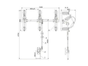 RGW1 Type Outdoor Three Pole Disconnector with Fuse Holder