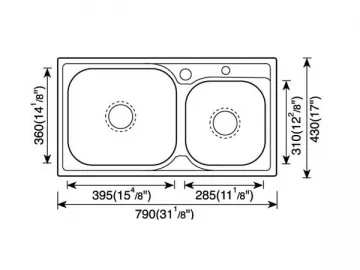 700MM-800MM Kitchen Sink