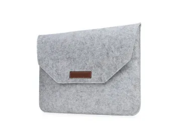 CBB2559-1 Felt​ Laptop Sleeve​ with Leather Patch