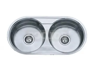 BL-958 Satin Finish Double Bowl Stainless Steel Kitchen Sink