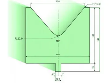 78° Dies, H=130mm, Amada Press Brake Tooling