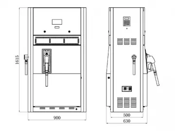 1-Nozzle Fuel Dispenser with Shorter Frame