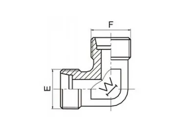 1C9/1D9 90° Metric Male 24° Hose Adapter, DIN Standard