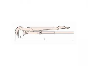 128B Swedish Type Non Sparking 90 Degree Pipe Wrench