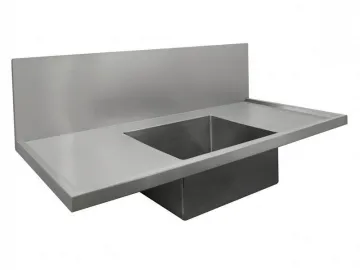 Single Bowl Stainless Steel Catering Sink &amp; Work Table