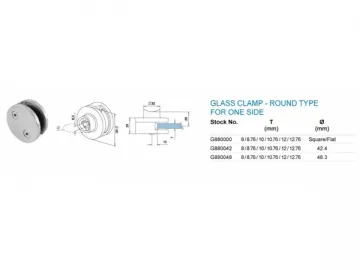 Zamak Round One Side Glass Clamp