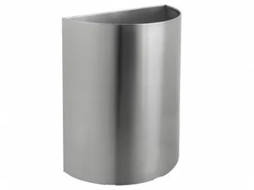 Half Round Wall Mounted Stainless Steel Waste Receptacle