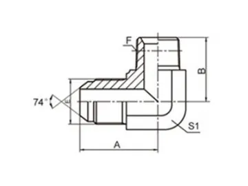 1JN9 JIC Male Hose Adapter, 90˚ Elbow