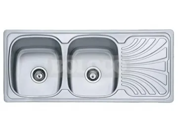 BL-895 Double Bowl Single Drainboard Stainless Steel Kitchen Sink
