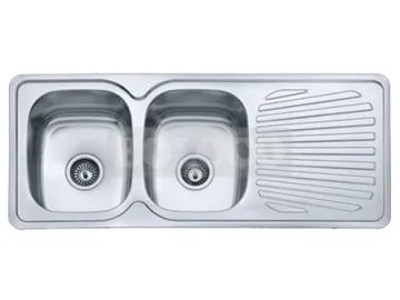 BL-839 Satin Finish Double Bowl Stainless Steel Kitchen Sink