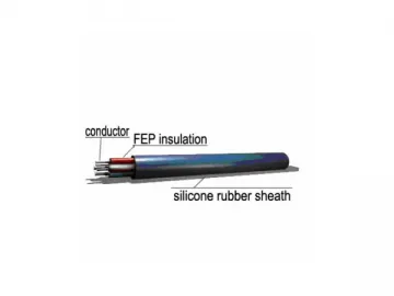 6×0.29mm2 FG FEP Silicone Rubber Sheath Heat Resistant Cable