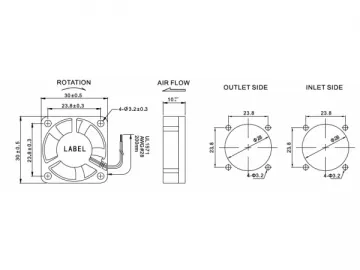 30×30×10mm DC Brushless Fan