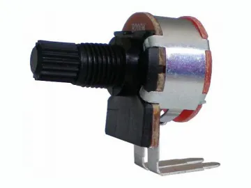 16mm Metal 500 ohm Knurled Shaft Potentiometer with Switch,WH148-K4-P