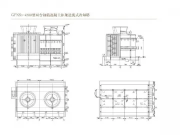 GFNS3 FRP Counterflow Cooling Tower with Reinforced Concrete Frame