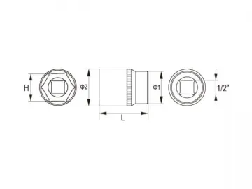 1/2 Inch Dr. 6PT Reg Socket