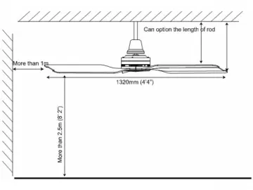 CT52302 52 Inch 3 Plastic Blade Ceiling Fan