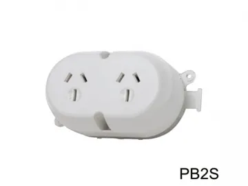 Double 3 Pin Surface Mounted Outlet