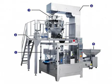 JW-JDC1 Form-Fill-Sealing Systems with Rotary Bagger, 10 Head Weigher