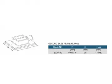 Stainless Steel Oblong Base Plate