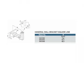 Stainless Steel Square Tube Handrail Wall Bracket