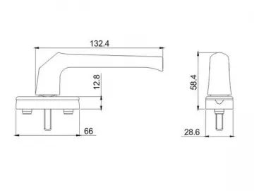 PH Series: Handle with Square Spindle