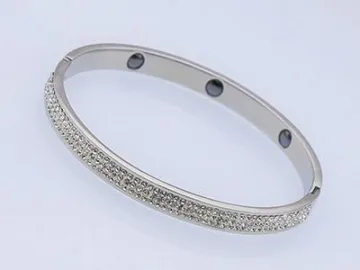 H380-1 Healthcare Stainless Steel Bracelet with White Zirconia