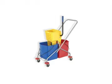 Side-press Double Mop Wringer Trolley