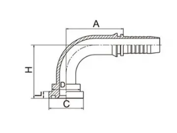 88191 JIS Hose Flange, 90° Elbow