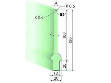 86° Dies, H=120mm, Amada Press Brake Tooling