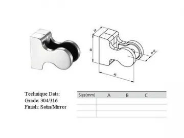 Stainless Steel Glass Clamp