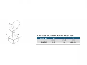 Stainless Steel Adjustable Square Round Post Reducer