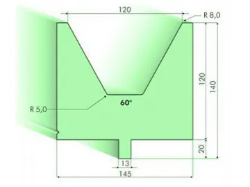 60° Dies, H=120mm, Amada Press Brake Tooling