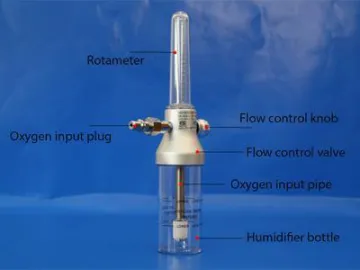 Brass Body Oxygen Flowmeter, wall connection, ABS valve stem