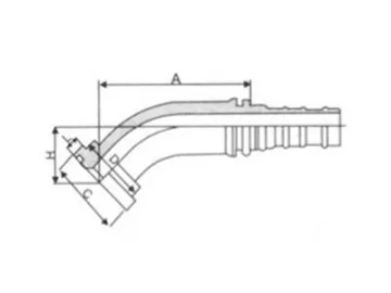 87643 SAE 6000PSI Flange, 45° Elbow