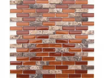 Stone Mixed Glass Mosaic Tile (Strip Series)