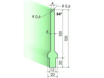 84° Dies, H=100mm, Amada Press Brake Tooling